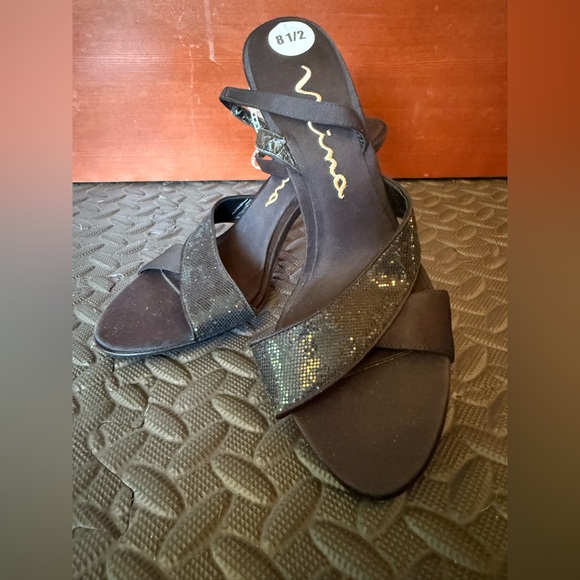 Nina Shoes - 💚Nina Black Sequin Strappy Sandals-Never Worn